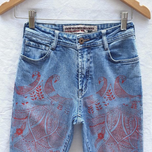 Y2K PARASUCO PATTERNED BOOTCUT JEANS - Picture 3 of 4